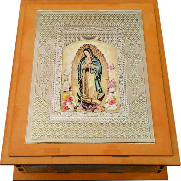 Caja Tapa Volada Italiana Modelo Virgen Cuerpo Completo Flores - Imagen 0